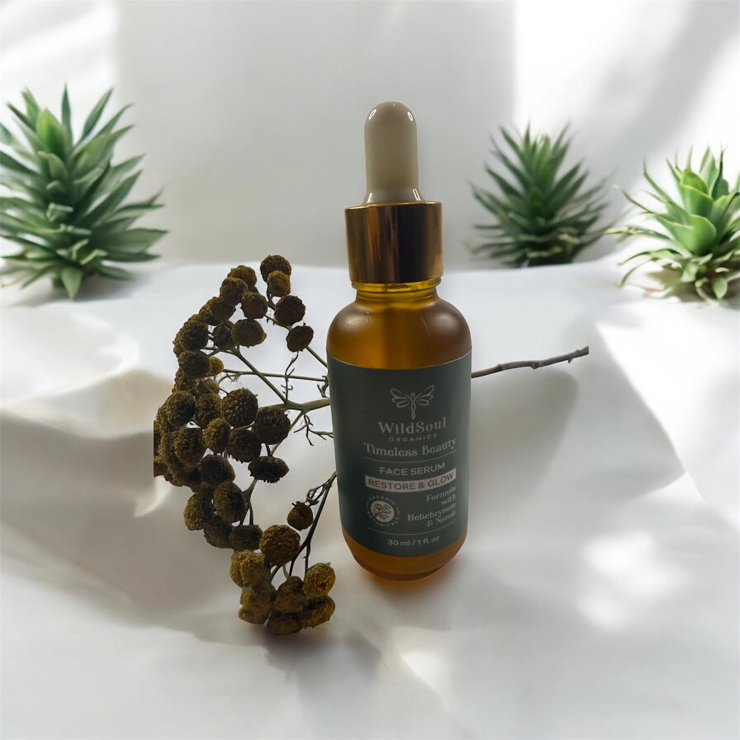 Timeless Beauty Face Serum – Restore & Glow
By WildSoul Organics