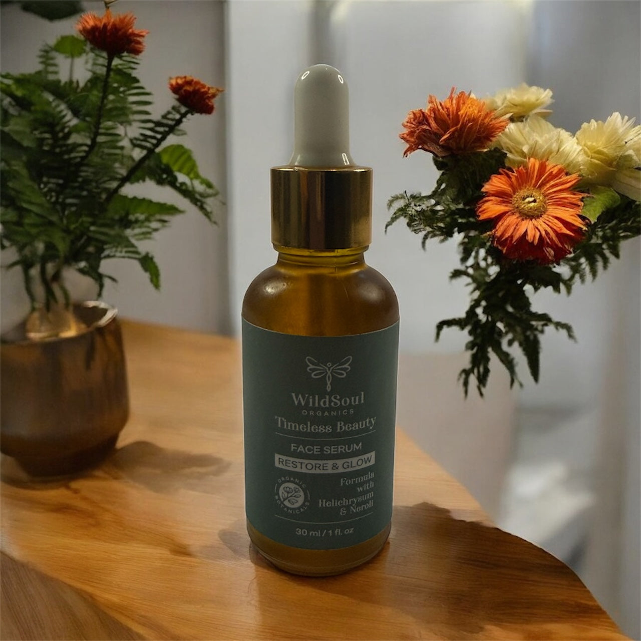 Timeless Beauty Face Serum – Restore & Glow
By WildSoul Organics