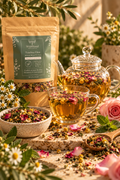 WildSoul Organics Timeless Glow Inner Beauty Tea botanical product photography